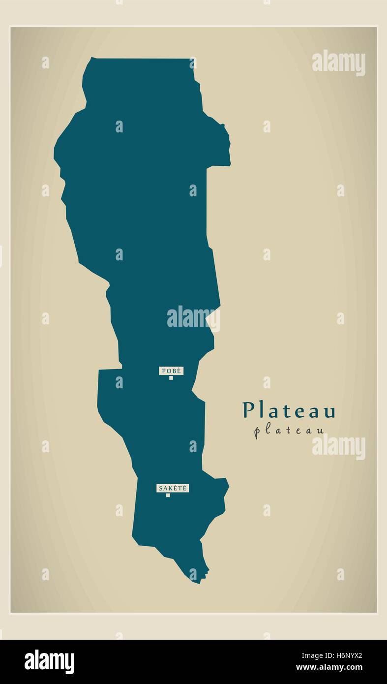 Mappa moderno - Plateau BJ Illustrazione Vettoriale