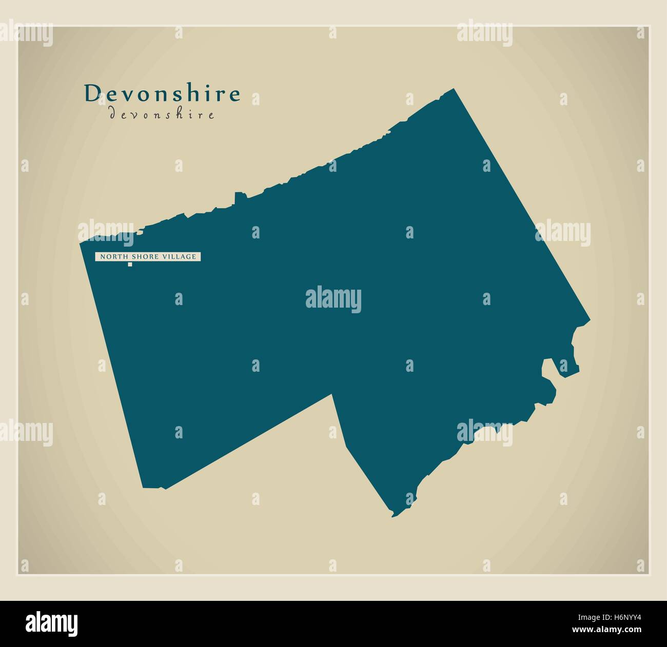 Mappa moderno - Devonshire BM Illustrazione Vettoriale