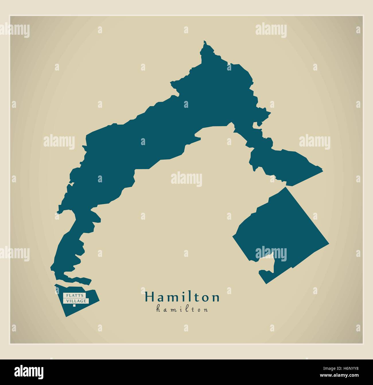 Mappa moderno - Hamilton BM Illustrazione Vettoriale