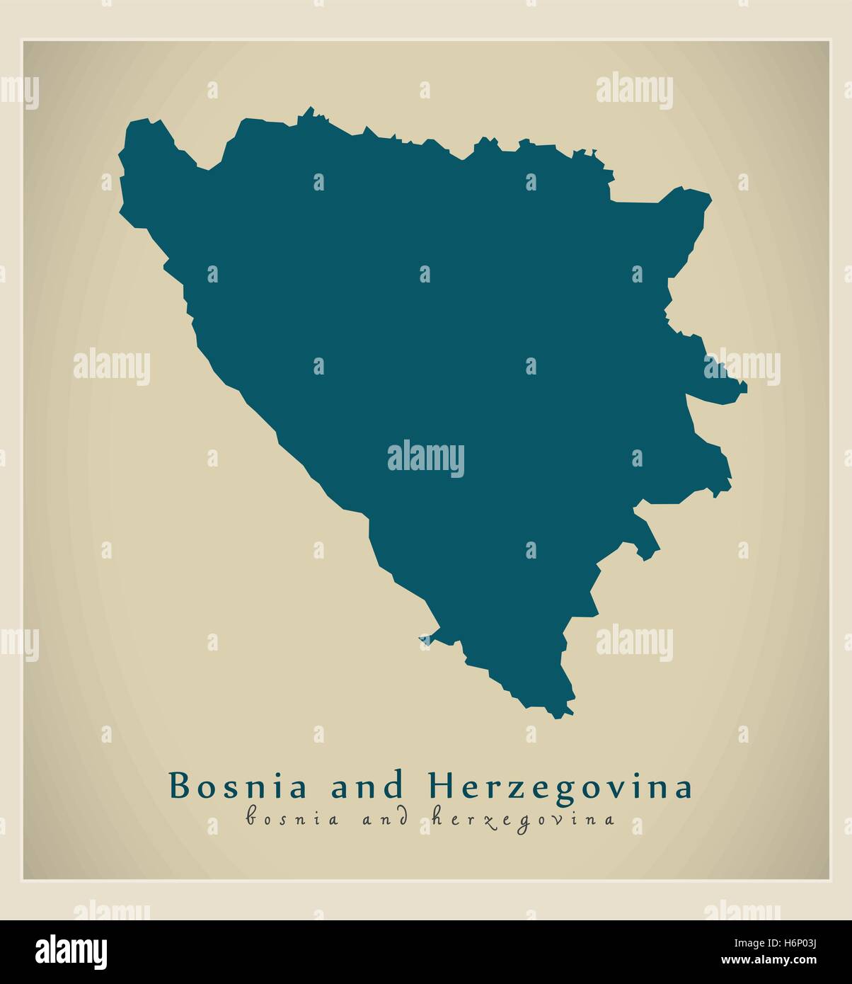 Mappa moderno - Bosnia ed Erzegovina BA Illustrazione Vettoriale