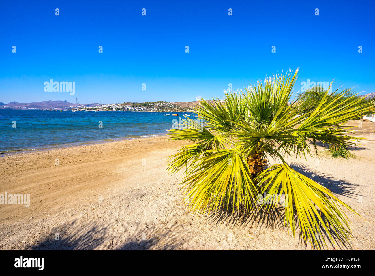 Spiaggia di Bitez a bodrum, Turchia Foto Stock