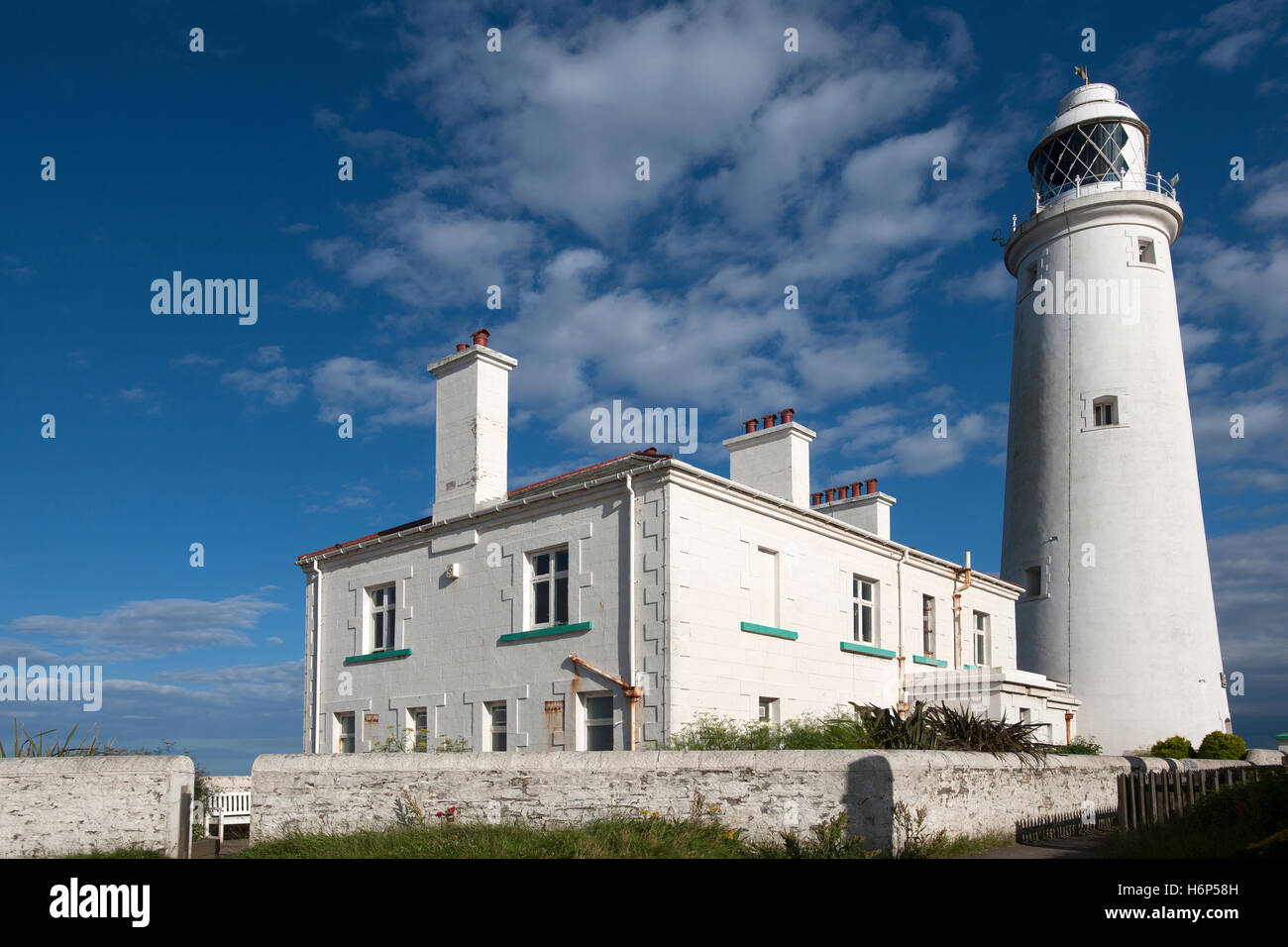 St Mary's Faro, St Mary's Island, vicino a Whitley Bay, Tyne and Wear, England, Regno Unito Foto Stock