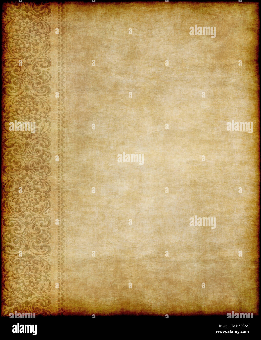 Antiquariato bruno marrone brunette ruvida vintage decorate riccamente ornato usurato astratta di vecchio stile obsoleta decorativo anacronistica Foto Stock