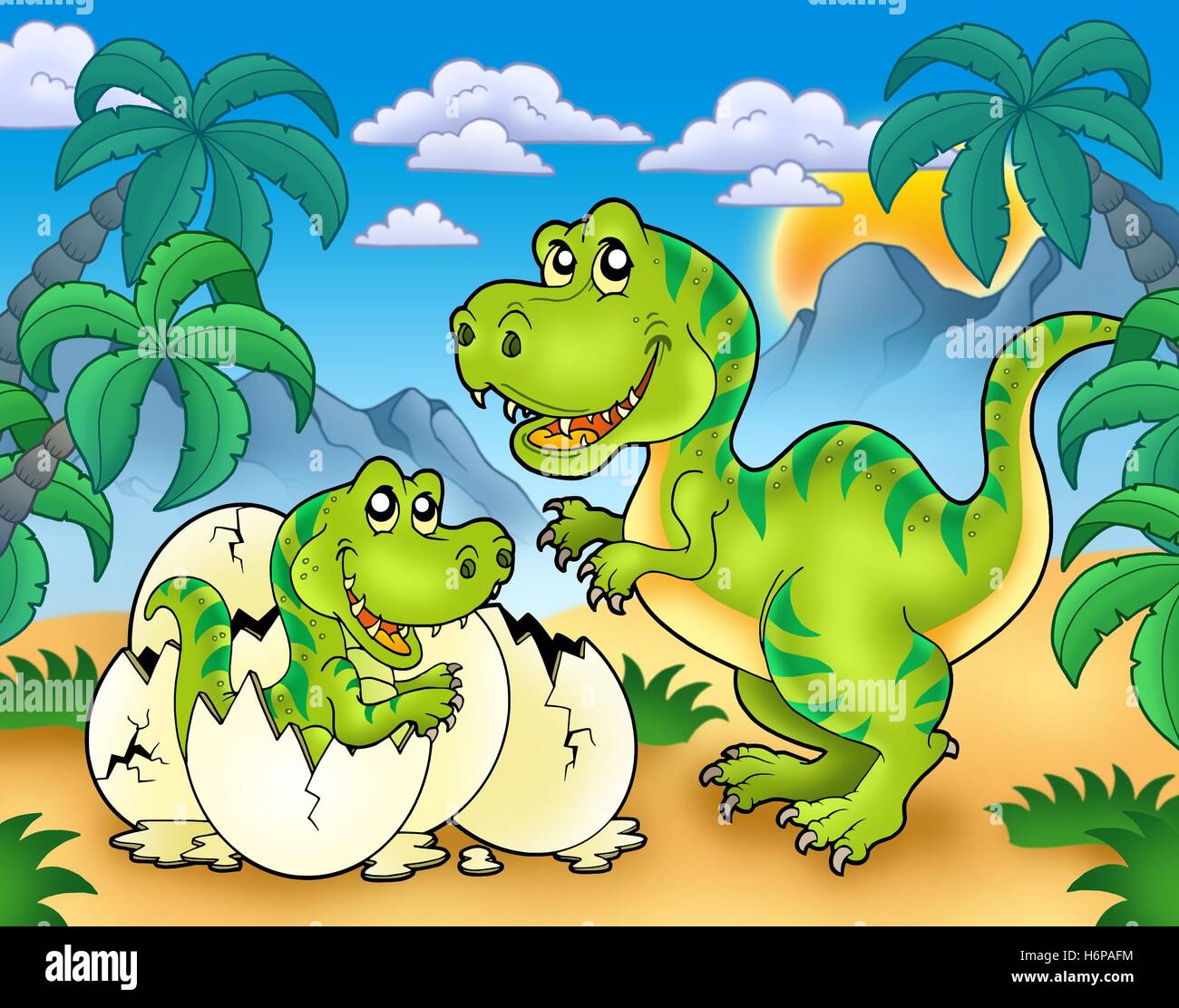Dinosauro jurassic preistoria preistoria ridere risate ridere twit risatina sorriso sorridente risate laughingly sorridendo sorrisi Foto Stock