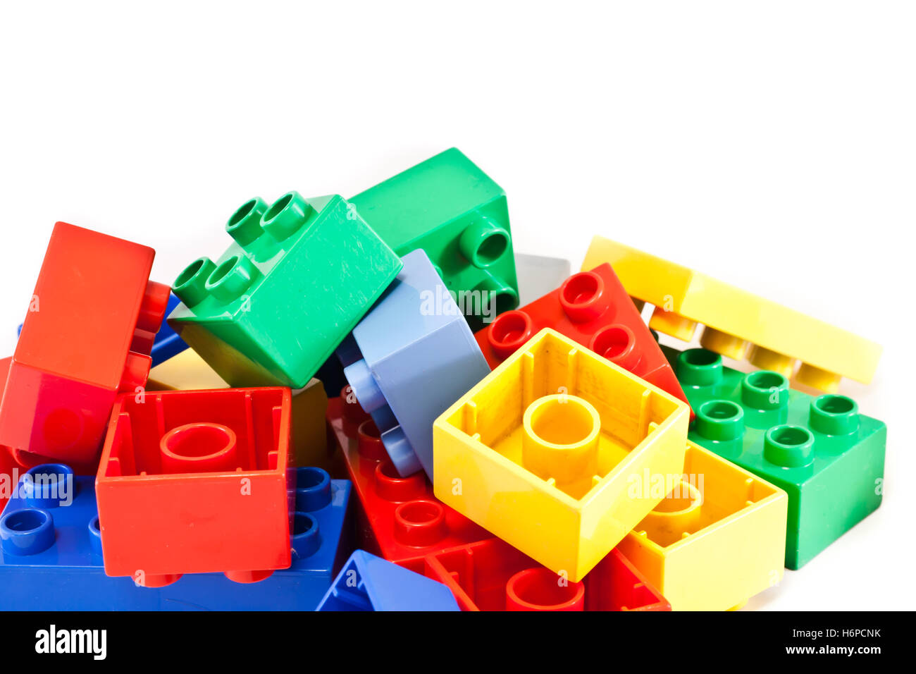 Scopo costruire gioco tornei giocando gioca giocato isolato design modello di concetto di progetto progetto piano giocattolo di plastica di mattoni Foto Stock