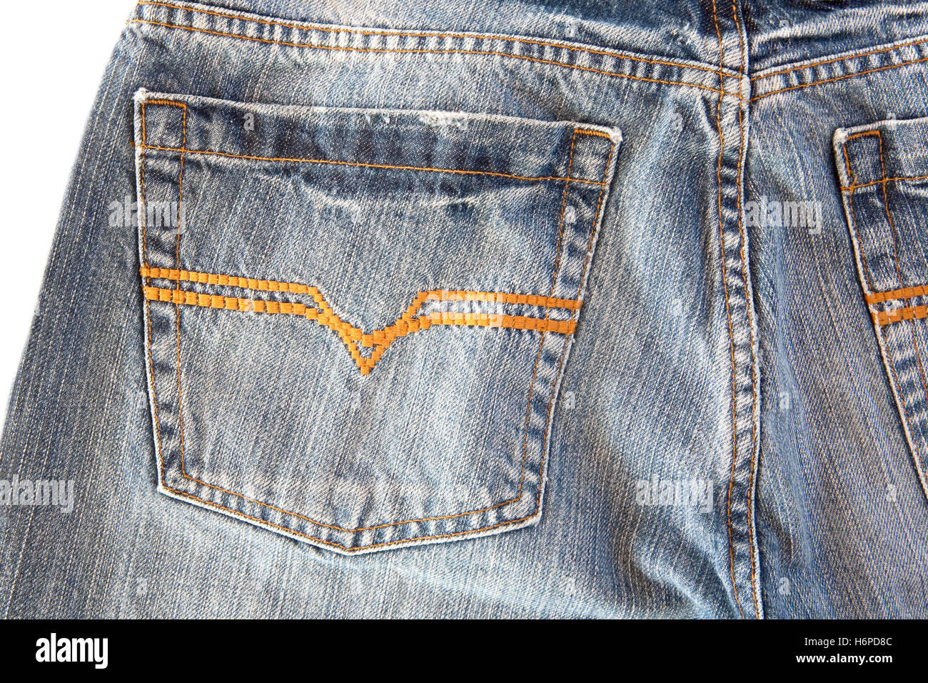 Blue macro close-up di ammissione macro da vicino la vista dettaglio colori moda closeup ruvida Pantaloni Jeans Pantaloni Pantaloni jean tessere Foto Stock