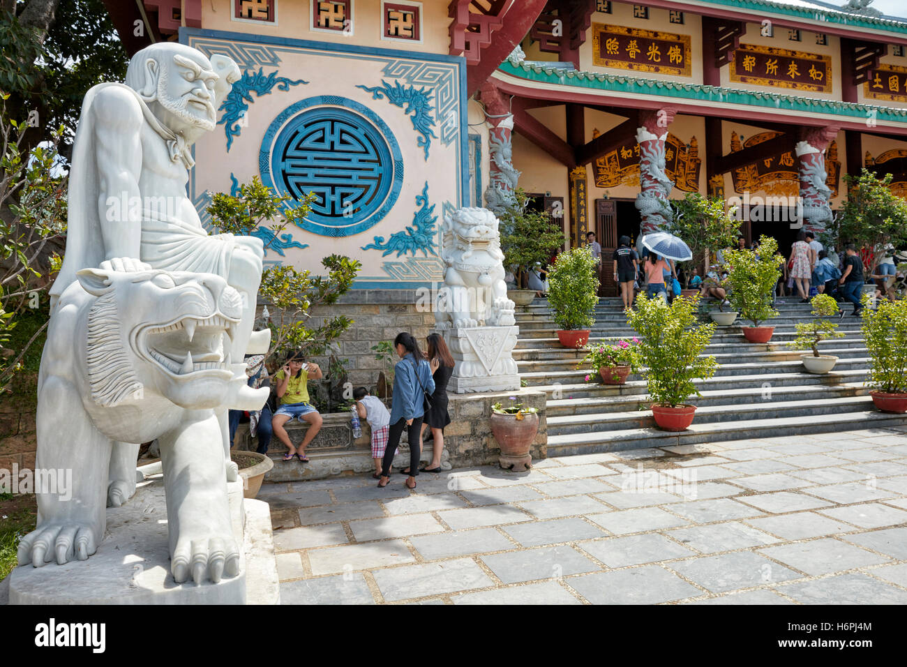 La scultura in marmo a Linh Ung Pagoda, Da Nang, Vietnam. Foto Stock