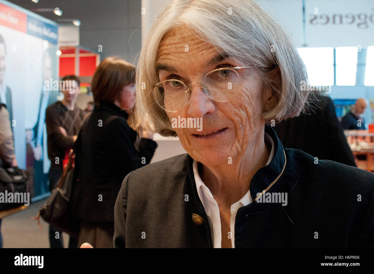 Autore Donna Leon (Commissario Brunetti) al Salone di Francoforte 2012 Foto Stock