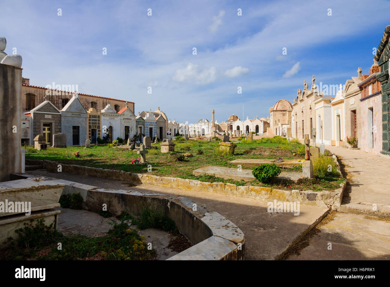 Il vecchio cimitero marino, Cimetiere Marin, in Bonifacio, Corsica, Francia Foto Stock