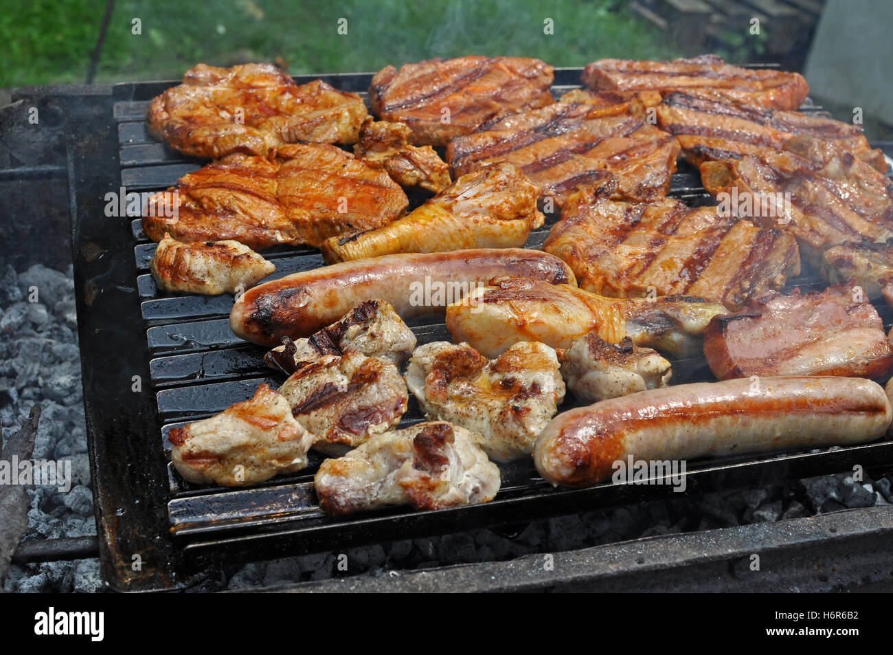 carni alla griglia Foto Stock