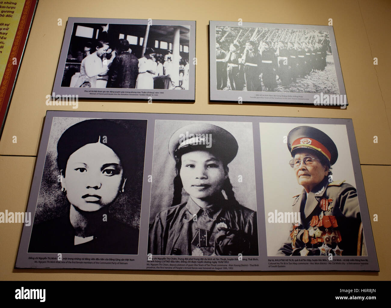 Femmina eroi di guerra in Vietnam Museo di Storia Militare, Hanoi Foto Stock