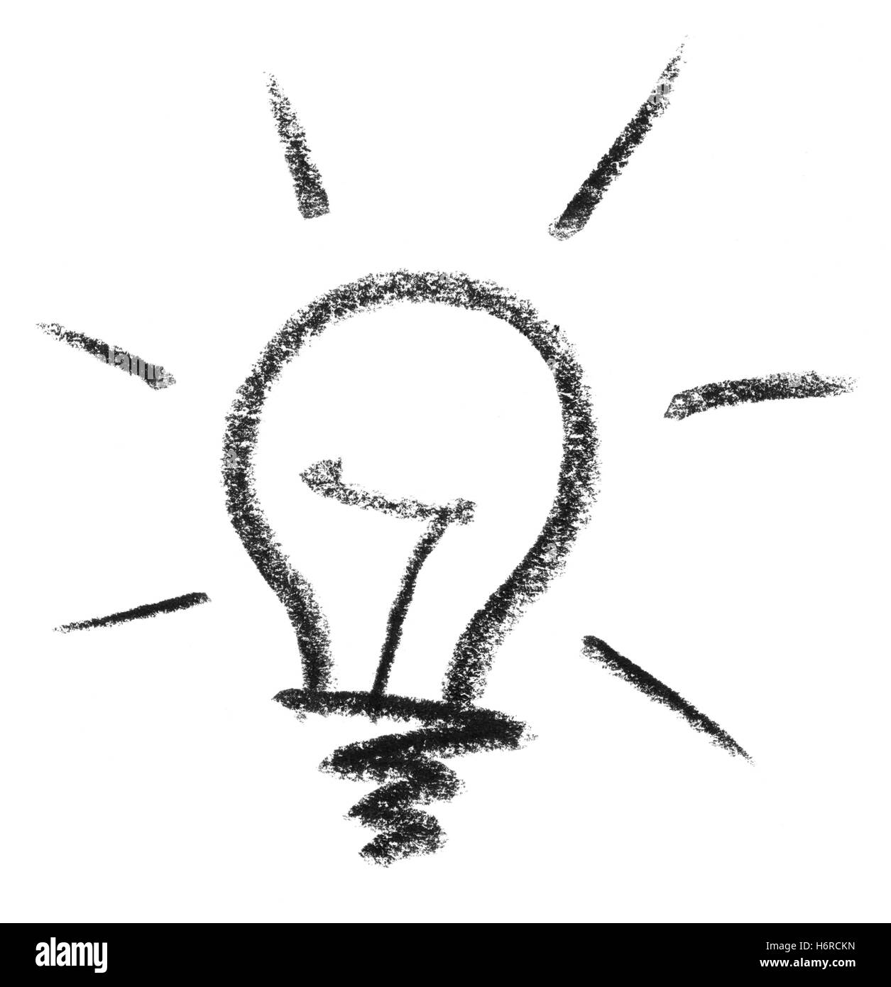 La lampadina lampadina afflato schizzo foto copia immagine deduzione chalk disegno segnale di segno shine brilla luminosa luce della Lucent Technologies Foto Stock