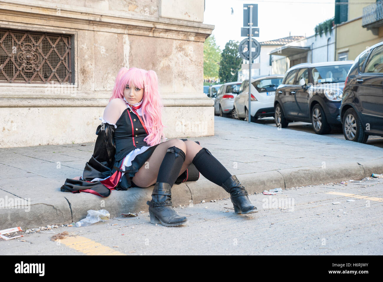 Lucca, Italia. 31 ottobre, 2016. Cosplayers vestito a Lucca Comics and Games 2016. Lucca Comics è la più importante manifestazione dedicata al fumetto e giochi in Italia. Credito: Tony Anna Mingardi/risveglio/Alamy Live News Foto Stock