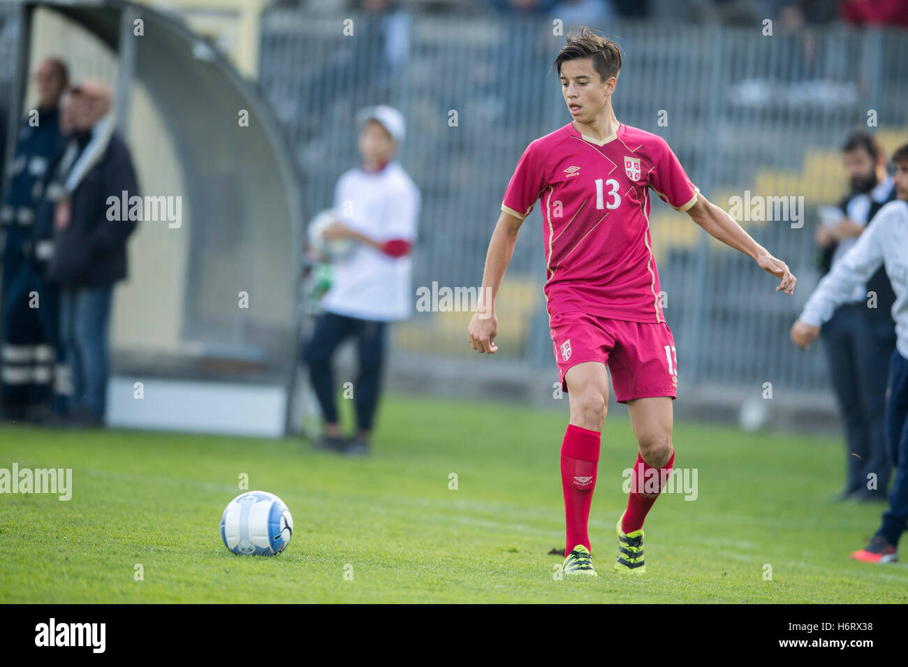 Ravenna, Italia. 31 ott 2016. Boris Popovic (SRB) Calcio/Calcetto : Campionato Europeo UEFA Under 17 2017 turno di qualificazione gruppo 4 corrispondenza tra Italia 2-0 Serbia allo Stadio Bruno Benelli di Ravenna, Italia . © Maurizio Borsari/AFLO/Alamy Live News Foto Stock