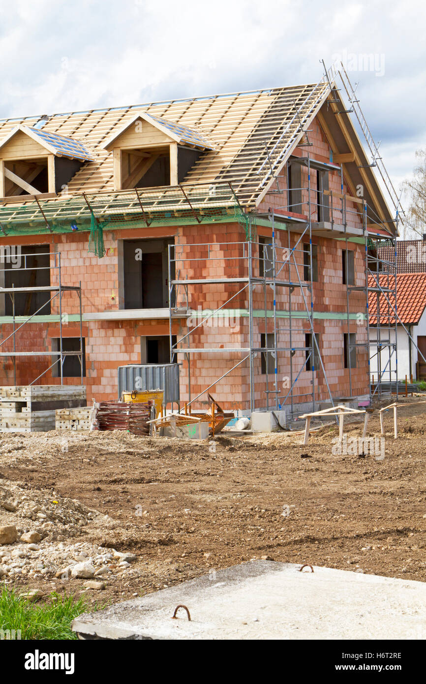 La costruzione di un palazzo di appartamenti,bayern Foto Stock