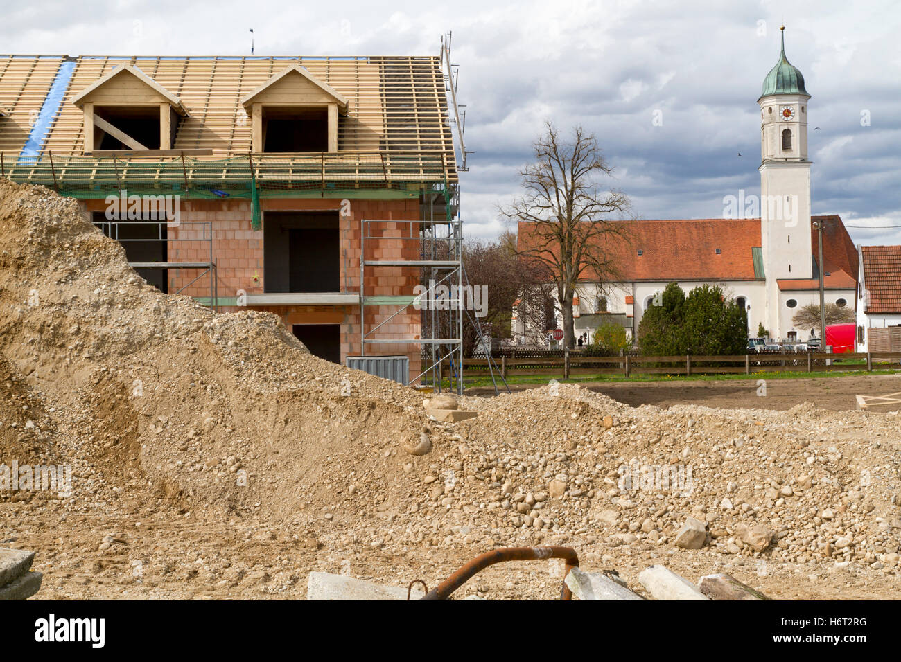 La costruzione di un palazzo di appartamenti,bayern Foto Stock