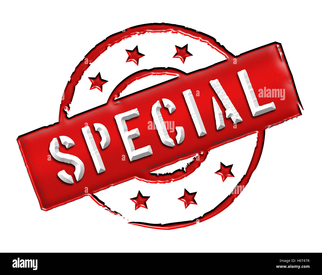 A parte speciale extra isolato isolato attenzione importante astratto banner retrò offerta etichetta icona segno di alimentazione speciale di ispezione Foto Stock
