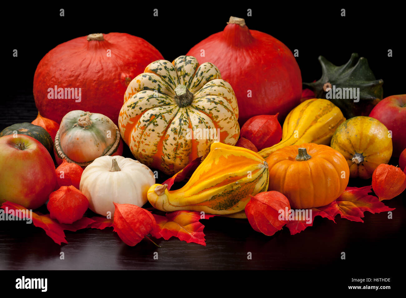 Frutta, arredamento, decorate, caldo, tradizione, festosa, ringraziamento, pittogramma, Foto Stock