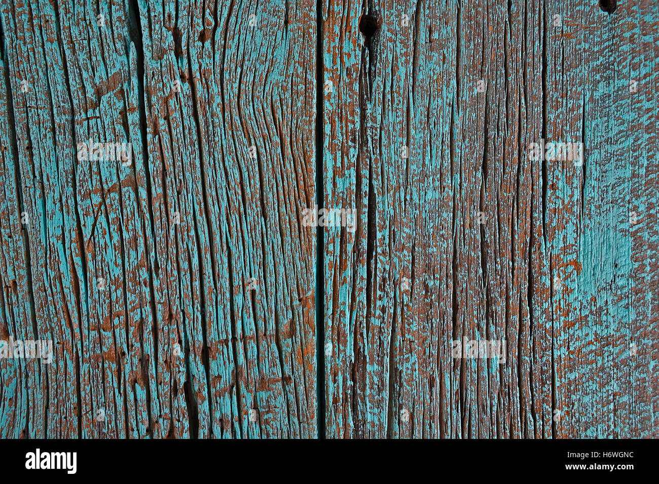 Close up di turchese dipinta legno granaio Foto Stock