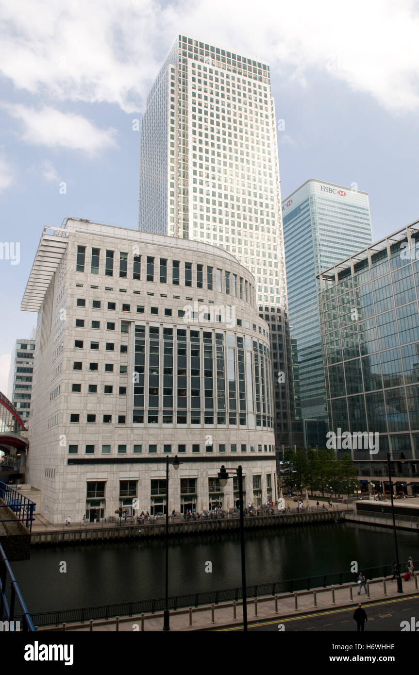 Canary Wharf Tower, Docklands, Londra, Inghilterra, Regno Unito, Europa Foto Stock