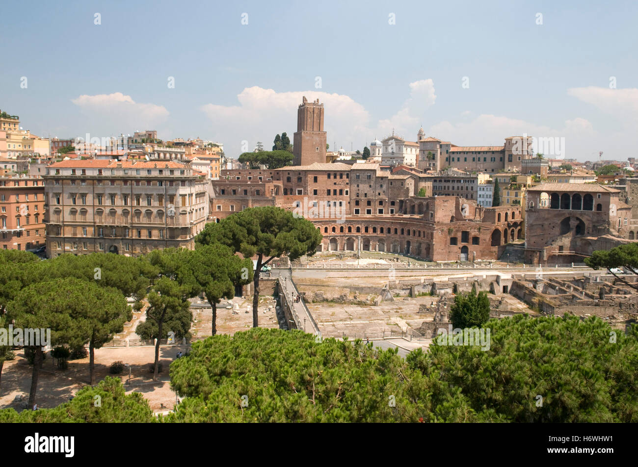 Mercatus Traiani i Mercati di Traiano e Torre delle Milizie, Roma, Italia, Europa Foto Stock