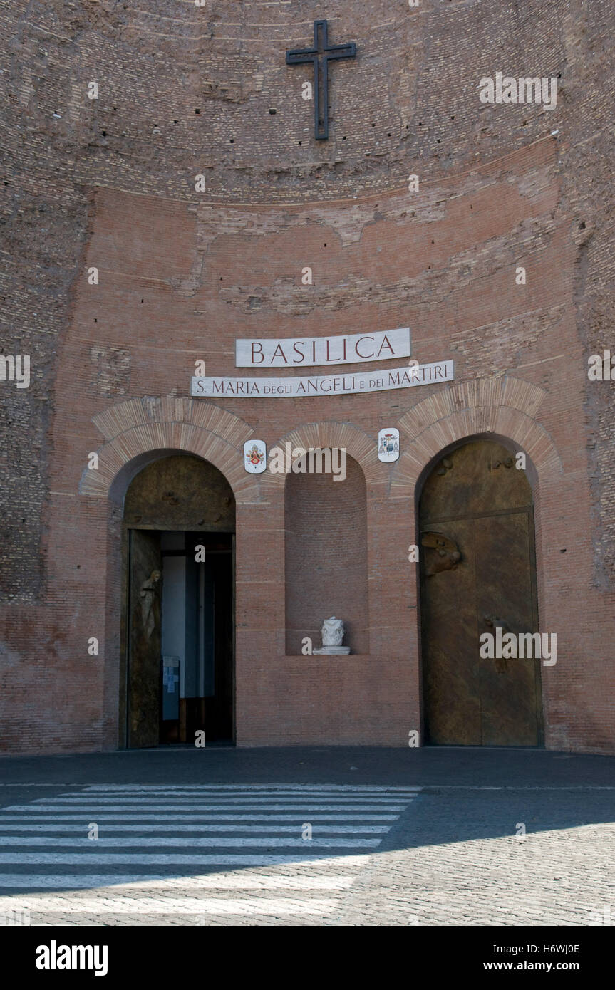 Chiesa abbaziale Basilica di Santa Maria degli Angeli e dei Martiri, Basilica di Santa Maria degli Angeli e dei martiri, Roma, Italia Foto Stock