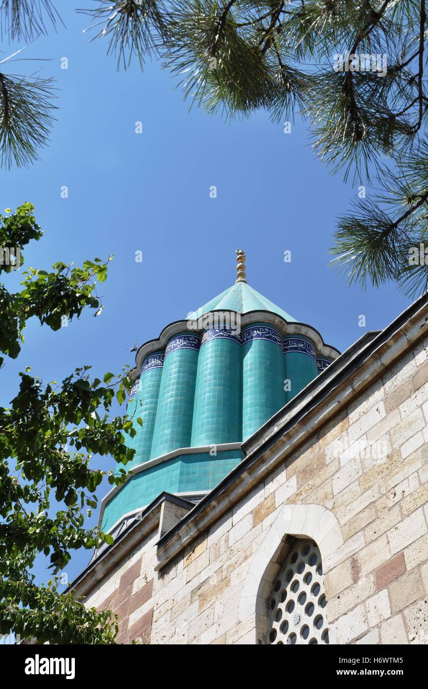 La Turchia anatolia mausoleo verde blu marrone marrone brunette ubicazione shot centro di capitale della Turchia monastero turchese che Foto Stock