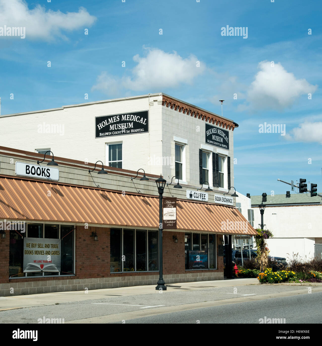 Foley Alabama USA una vista esterna dell'Holmes Medical Museum il primo ospedale in Baldwin County Foto Stock