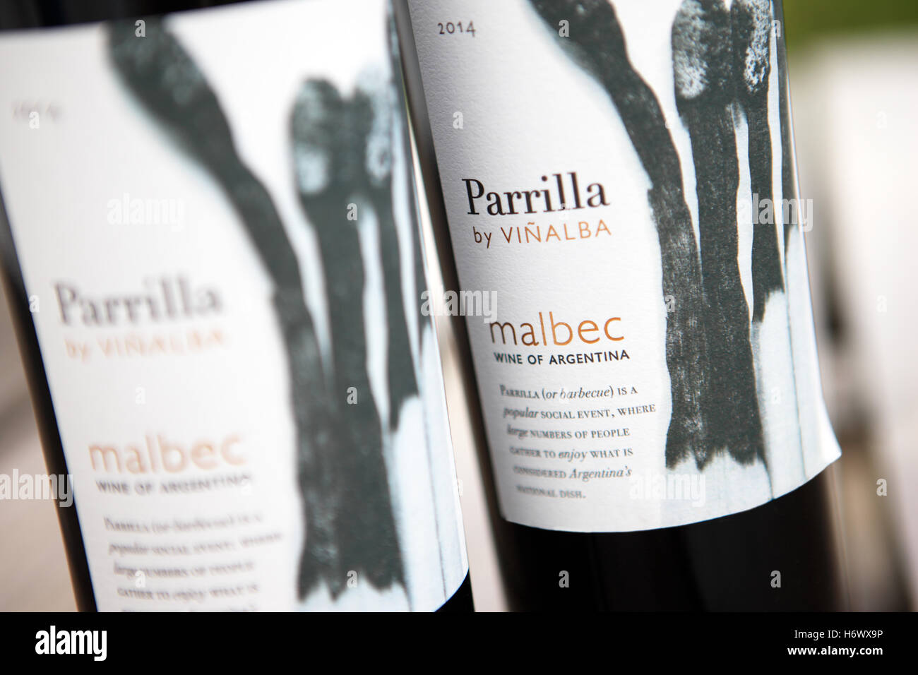 Bottiglie di Malbec argentini vino rosso Foto Stock
