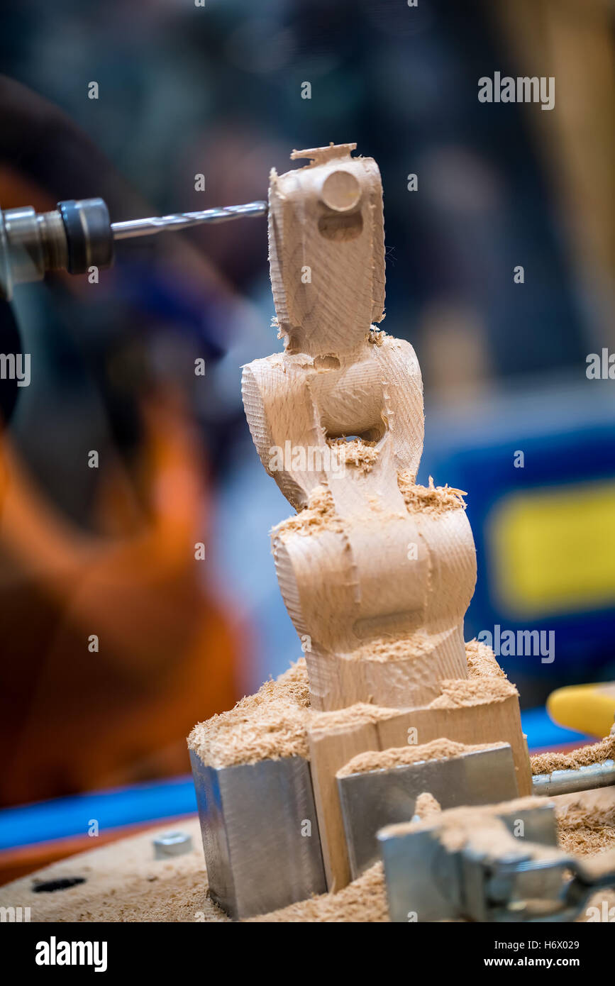 Macchine per la lavorazione del legno CNC macchina di fresatura. Foto Stock
