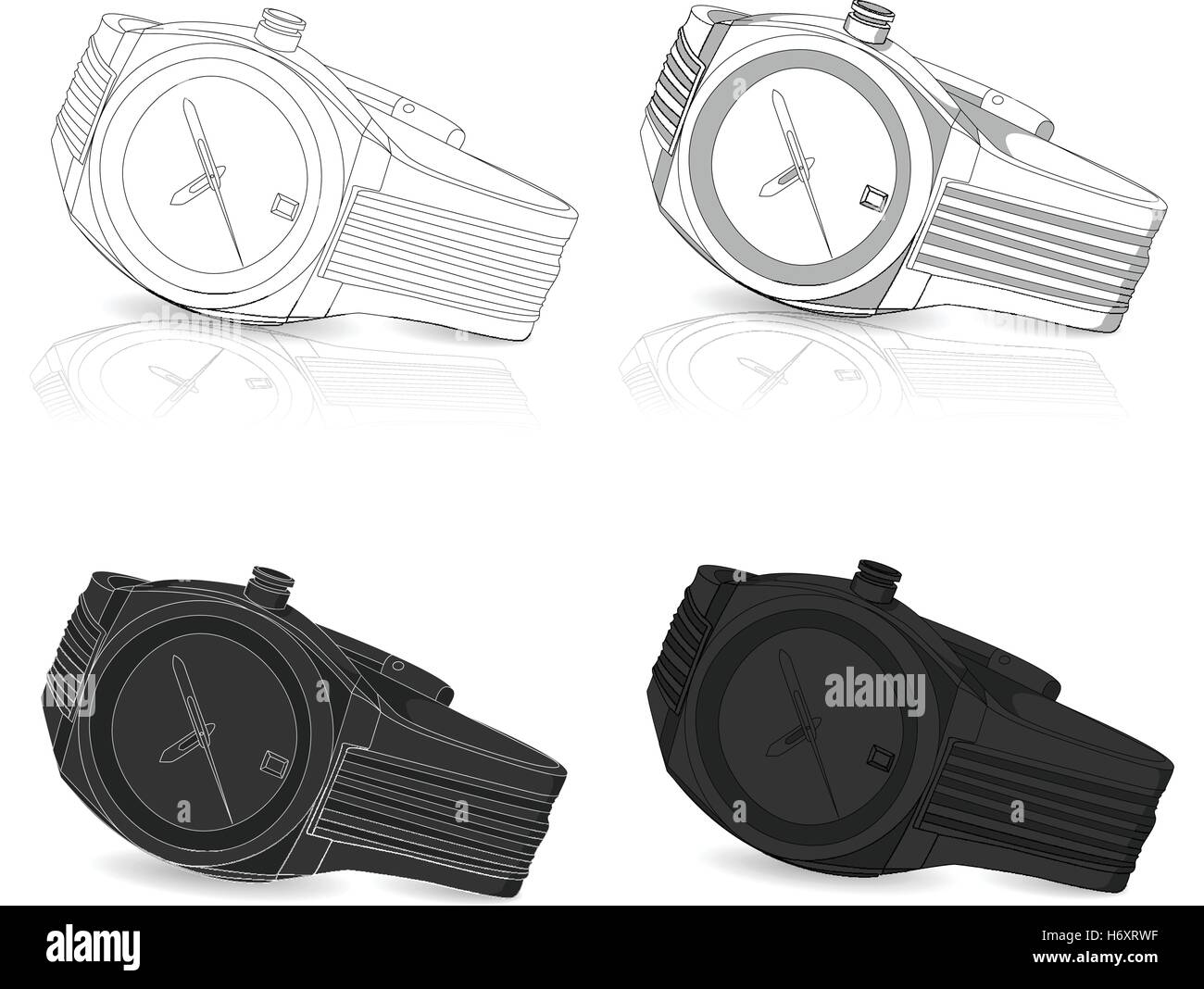 Gli uomini guardare il design classico vettore isolato Illustrazione Vettoriale