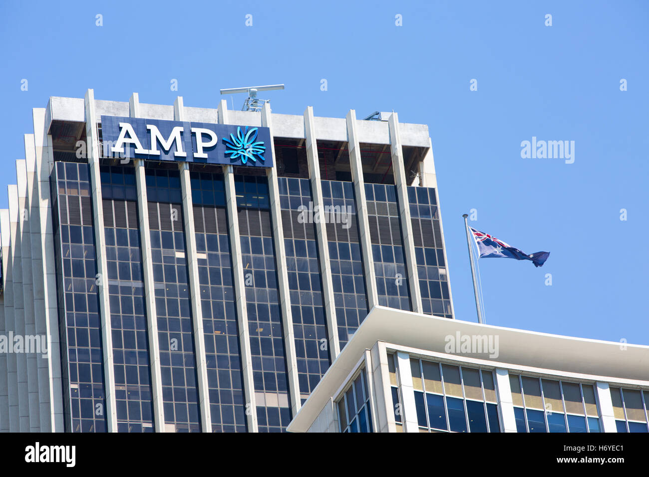 AMP è una società di servizi finanziari in Australia e Nuova Zelanda con superannuation e prodotti di investimento,, Sydney, Australia Foto Stock