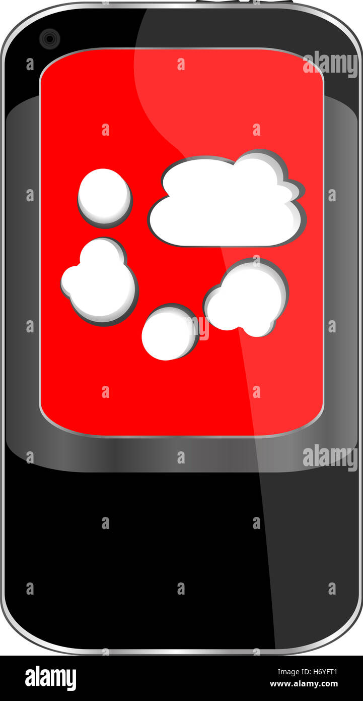 Smartphone con il cloud computing simbolo su una schermata Foto Stock