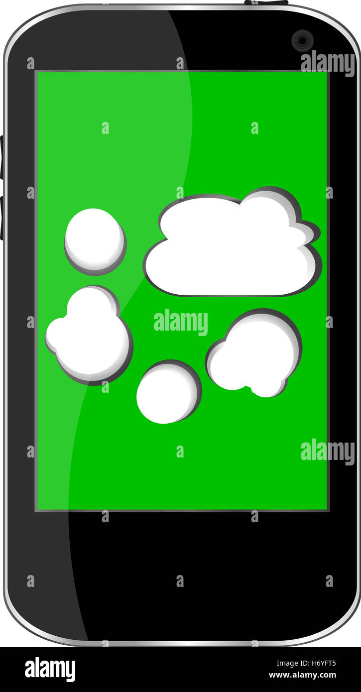 Smartphone con il cloud computing simbolo su una schermata Foto Stock