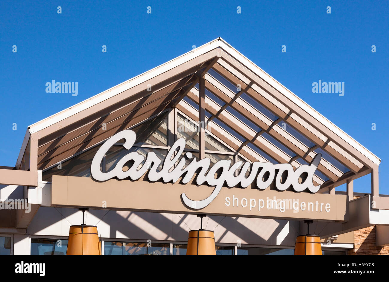 Un ingresso per la Carlingwood Shopping Centre (Carlingwood Mall) in Ottawa, Ontario, Canada. Foto Stock