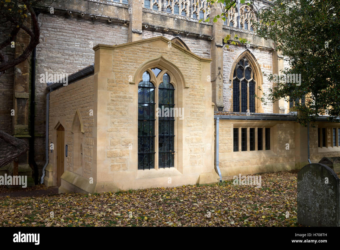 Il nuovo Sud estensione laterale, Chiesa della Santa Trinità, Stratford-upon-Avon, Regno Unito Foto Stock