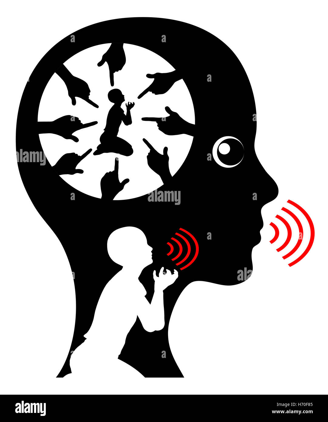 Ansiosi bambino interno Foto Stock