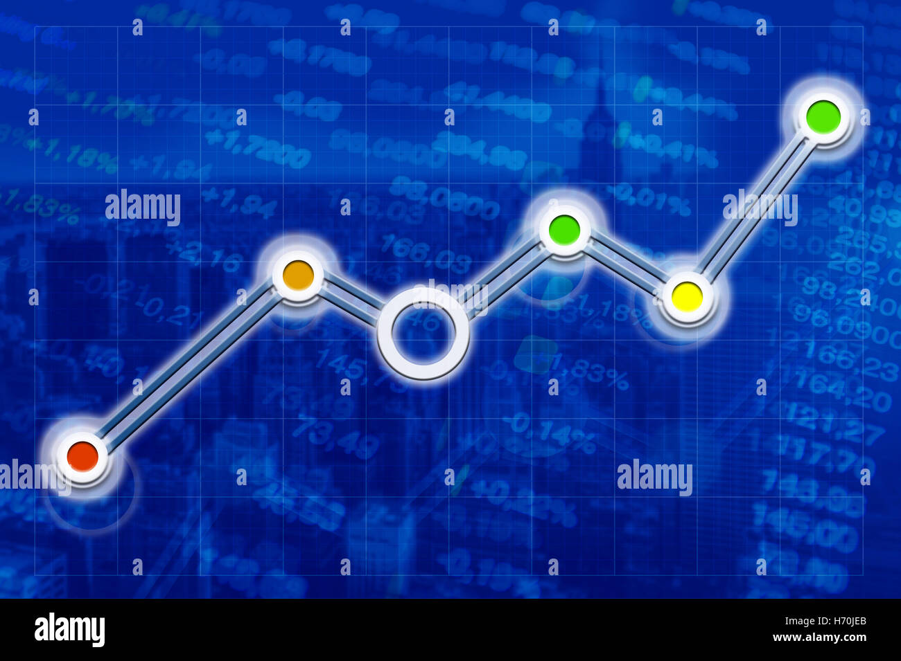 La crescita aziendale, mercati finanziari grafico Foto Stock