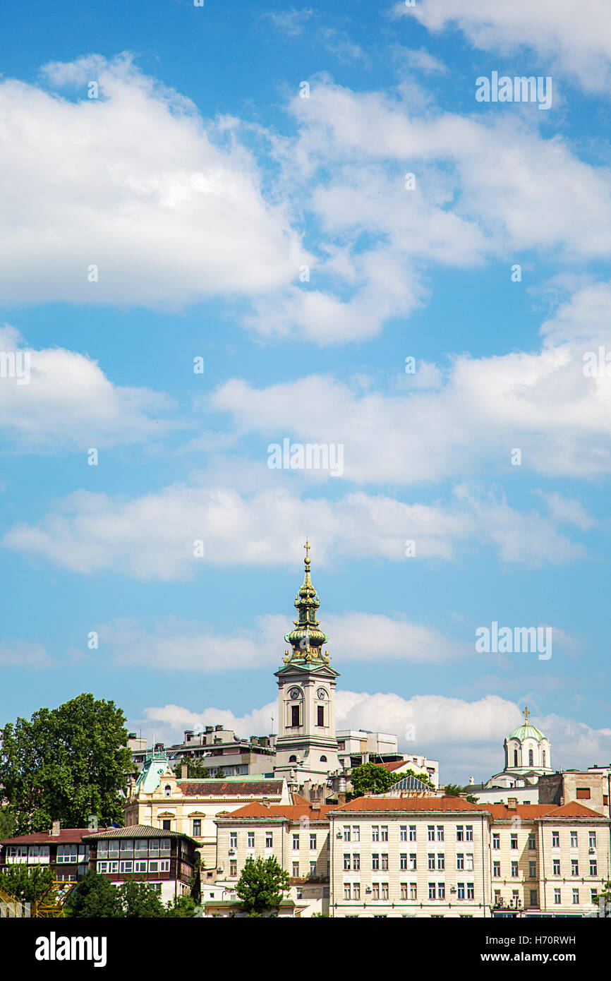 Vista urbano della città di Belgrado, Serbia Foto Stock