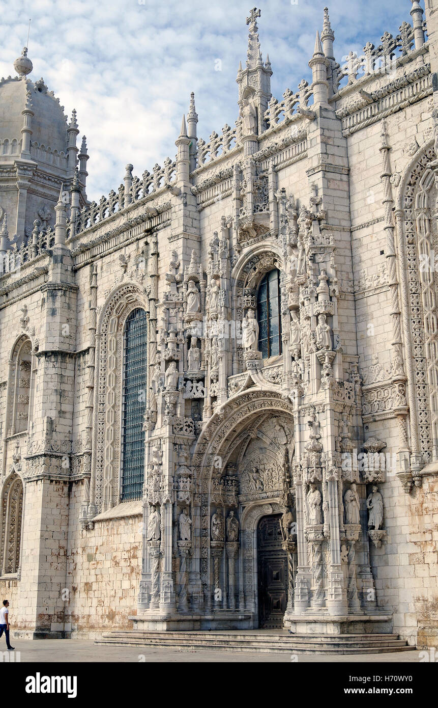 Il Monastero di Jeronimos e la chiesa di S Maria, Belém Foto Stock