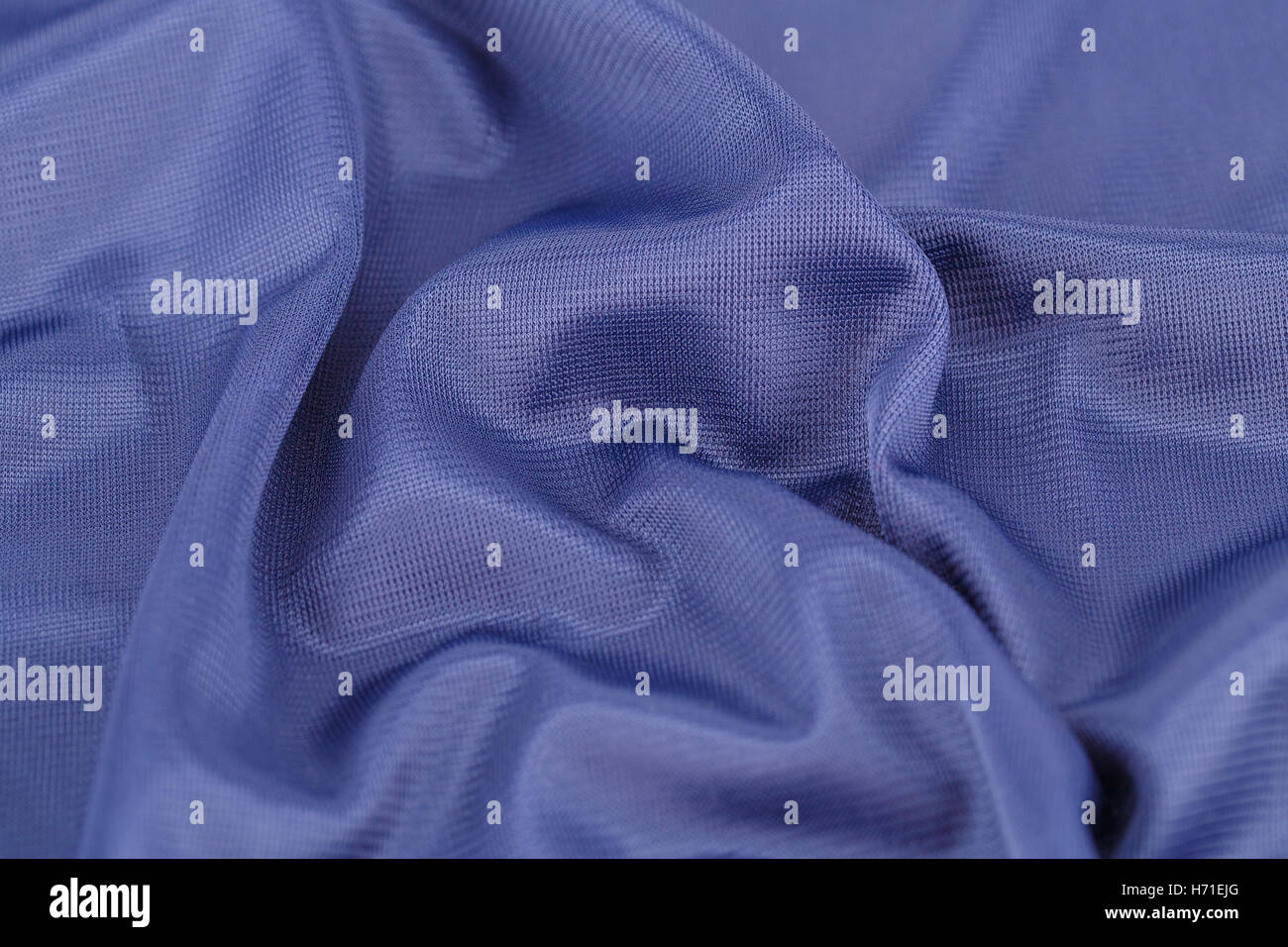 Blu tessuto di seta per lo sfondo. Foto Stock