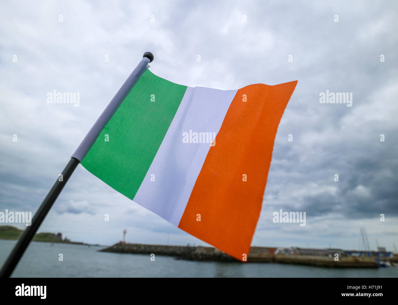 Bandiera irlandese, tricolore, verde bianco e arancione Foto Stock