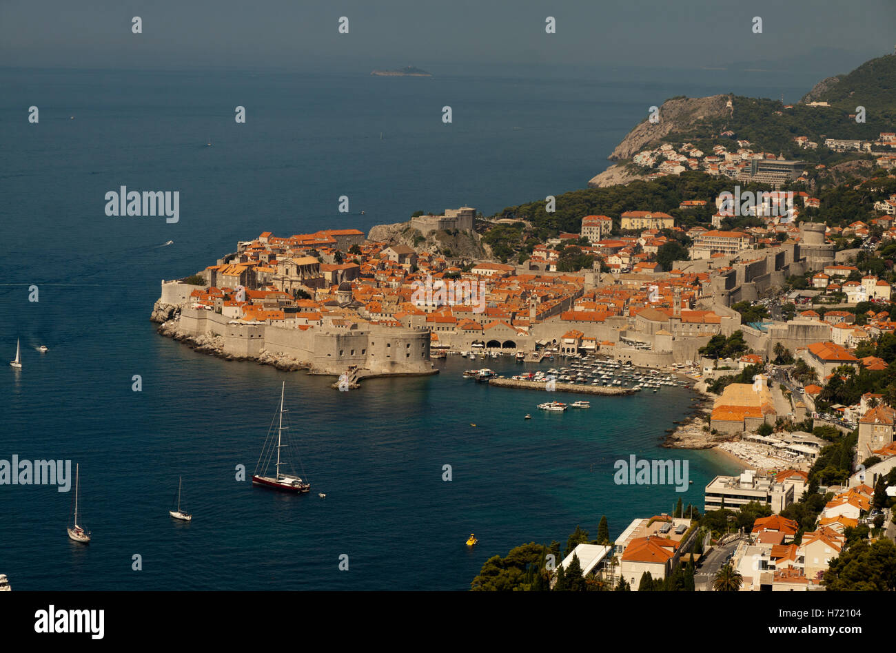 La Città Vecchia di Dubrovnik, Croazia. Foto Stock