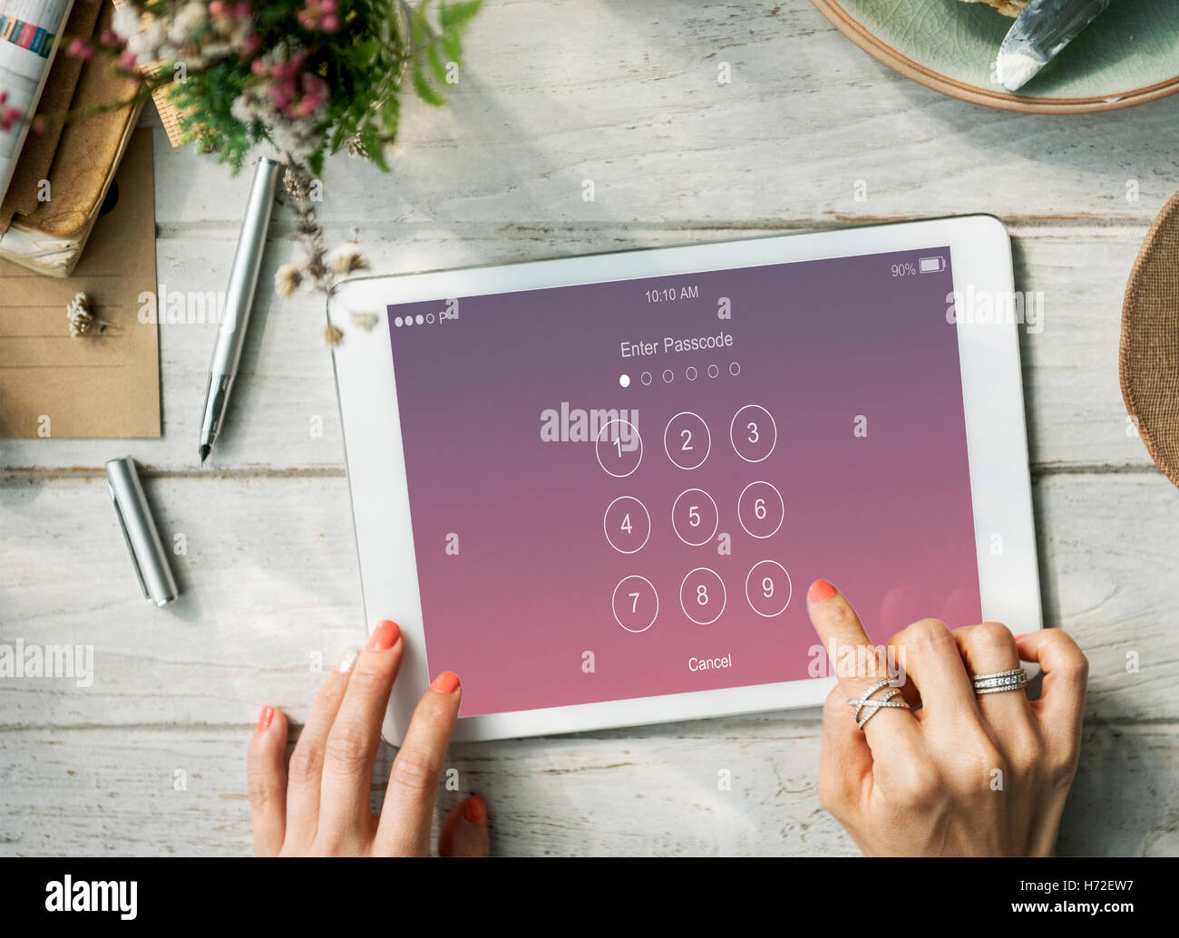 Immettere il codice di sicurezza il concetto di sistema Foto Stock