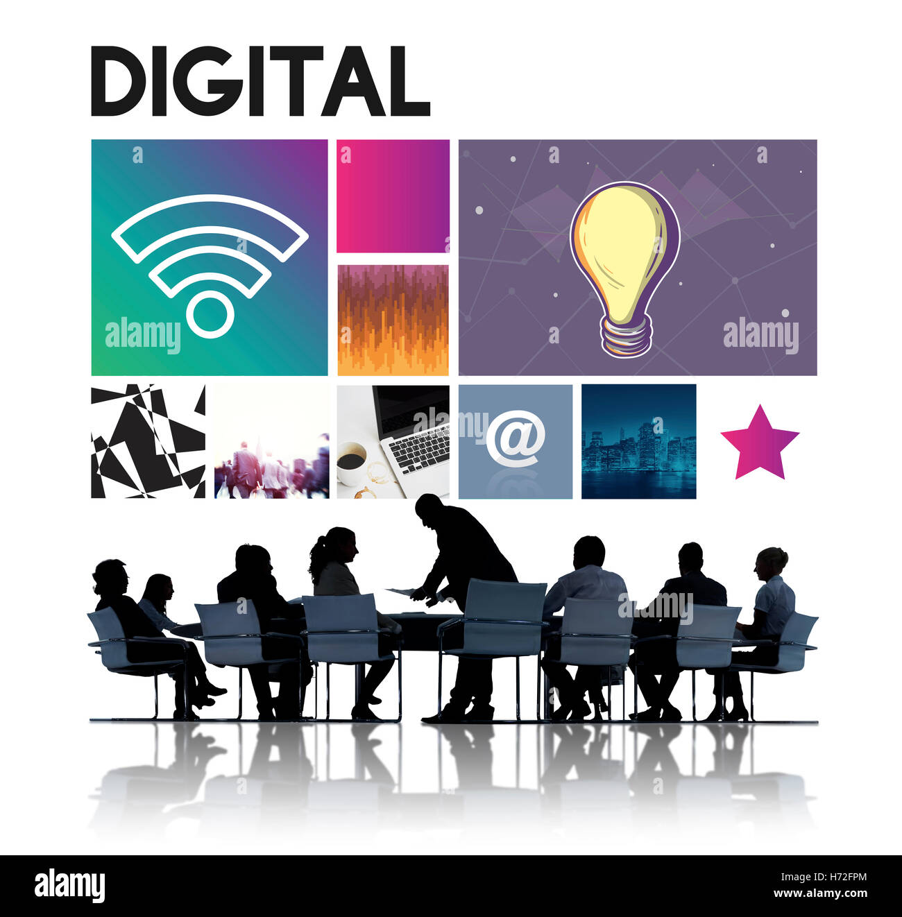 Digital Media Technology il cyberspazio un concetto di rete Foto Stock