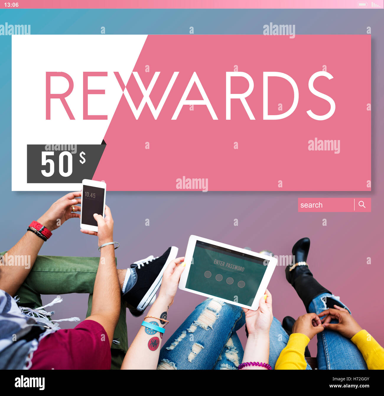 Carta regalo Coupon Voucher Concept grafico Foto Stock