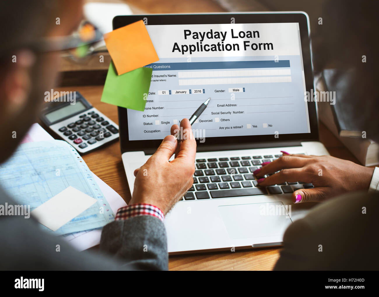 Payday Loan Application Form Concept Foto Stock