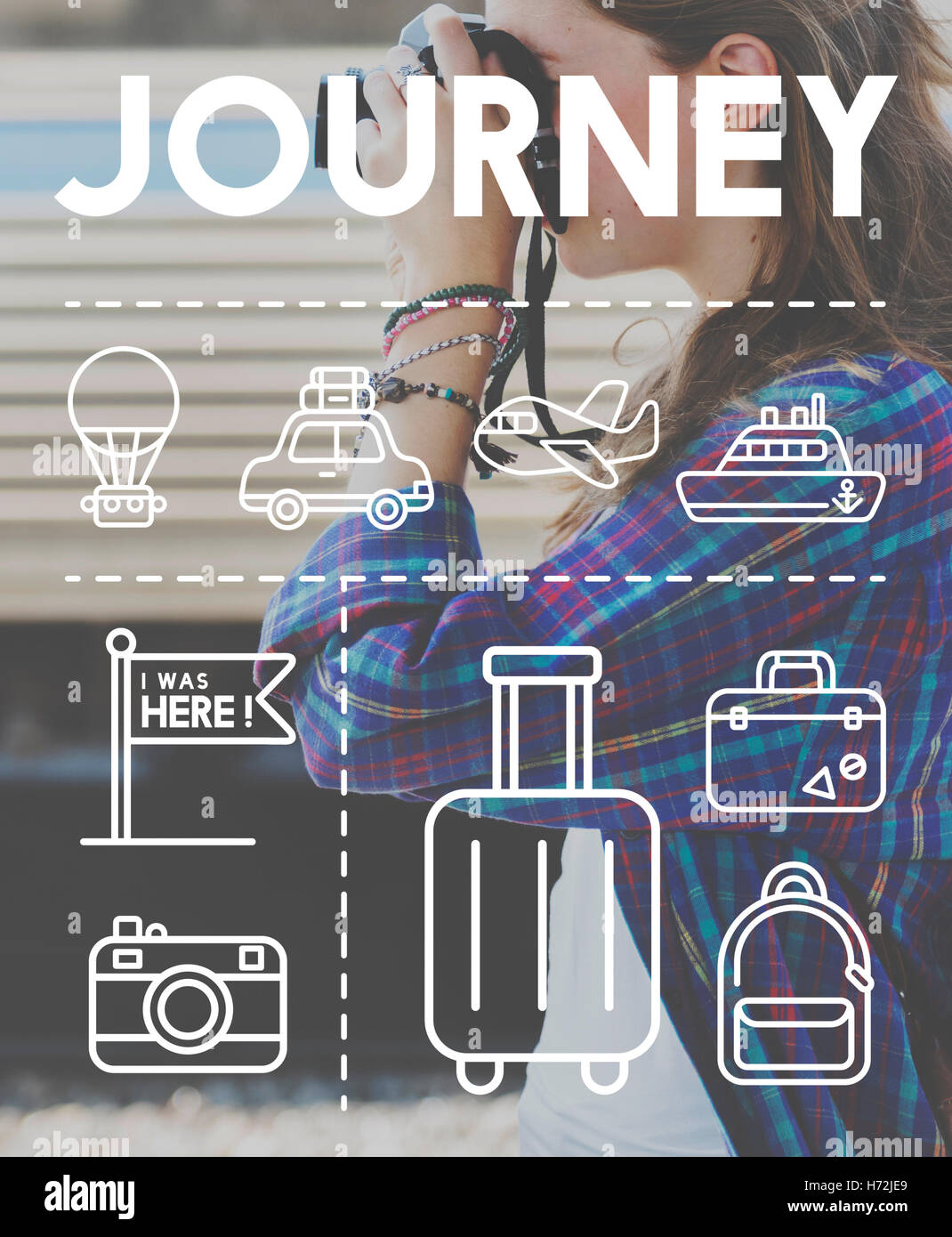 Mappatura della posizione di viaggio il concetto di navigazione Foto Stock