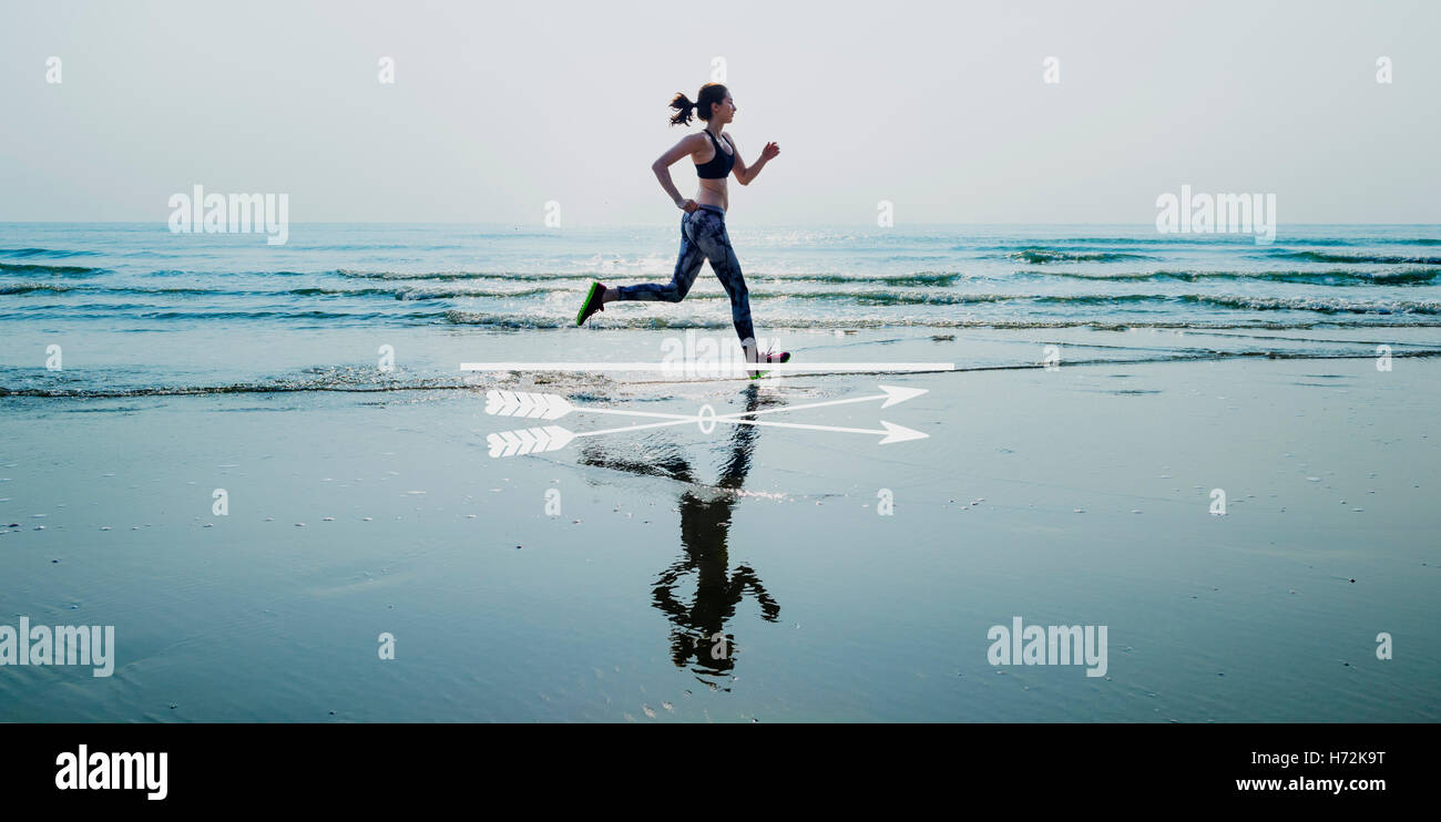 La messa a fuoco la chiarezza degli obiettivi di concentrato di missione il concetto di destinazione Foto Stock