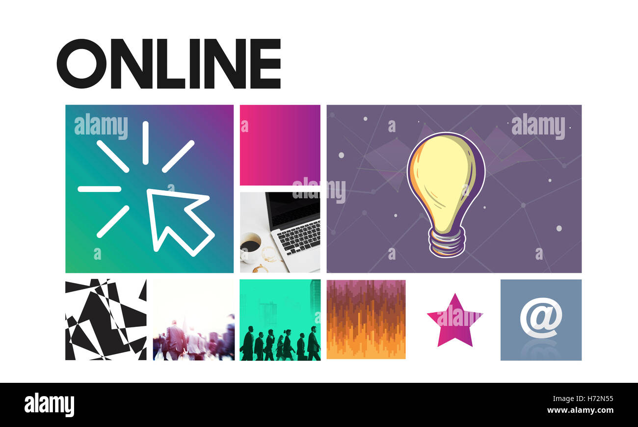 Sito Web Design Software di interfaccia utente Media WWW Concept Foto Stock